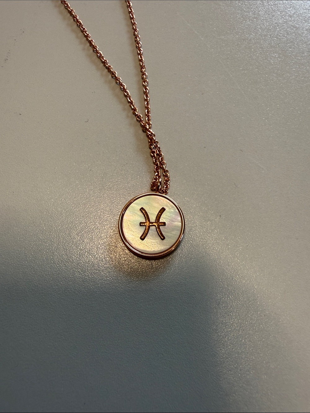 Pura Vida Rose Gold Pisces Pendant Necklace with Mother-of-Pearl
